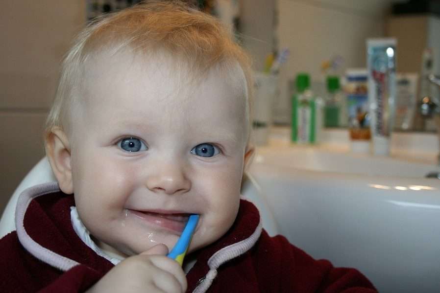 Baby is Brushing His Teeth