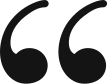 Decorative quotation mark symbol used for testimonials or patient reviews section.